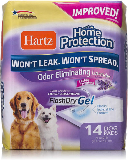 Hartz Home Protection Lavender Scented Dog Pads, Super Absorbent & Won'T Leak, Odor Eliminating