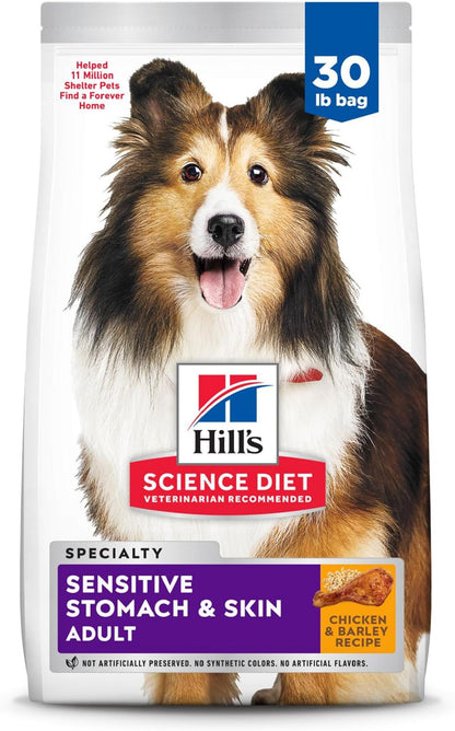 Hill's Science Diet Sensitive Stomach & Skin, Adult 1-6, Stomach & Skin Sensitivity Support, Dry Dog Food, Pollock, Barley, & Insect Recipe