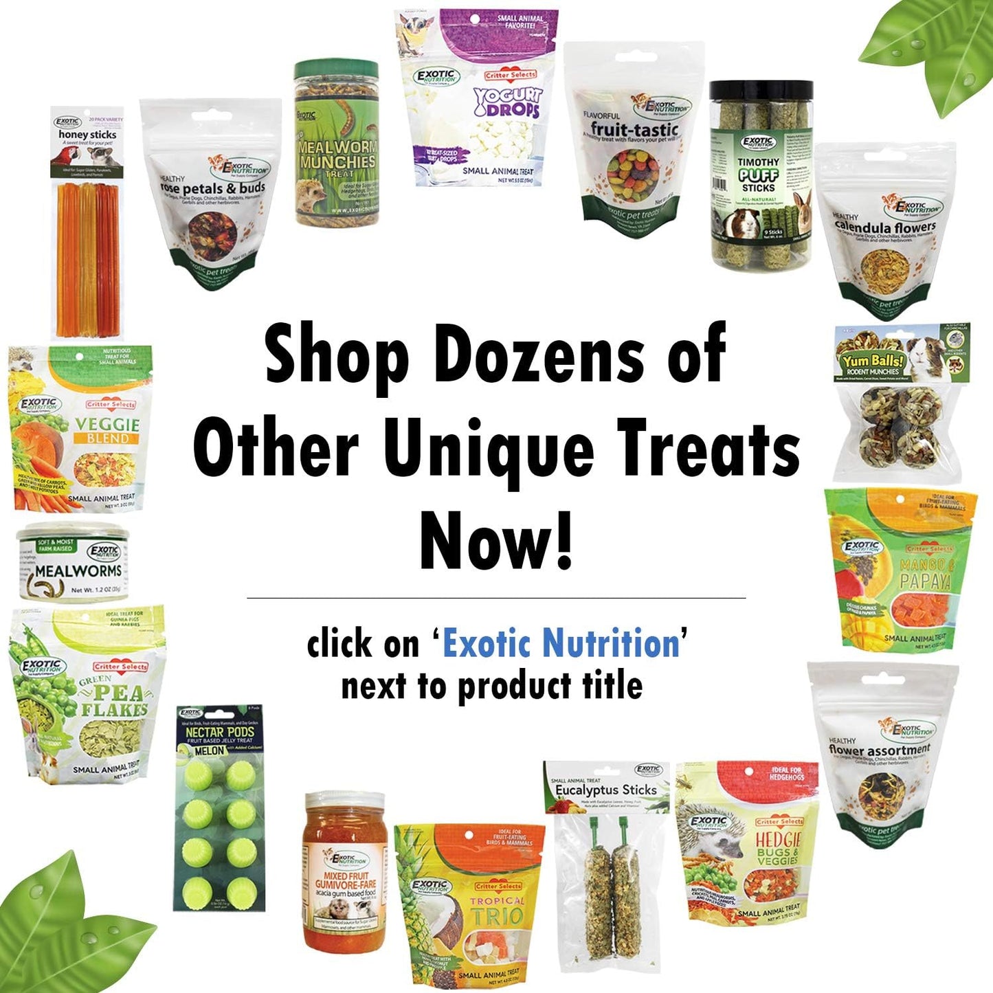 Nectar Pods - Calcium-Fortified Jelly Fruit Treat - Sugar Gliders, Marmosets, Squirrels, Parrots, Cockatiels, Parakeets, Birds, Hamsters, Day Geckos, Kinkajous & Other Small Pets