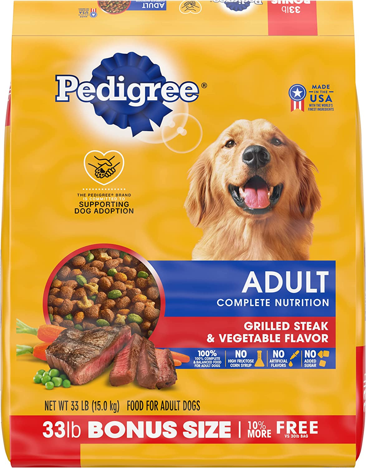 Complete Nutrition Adult Dry Dog Food, Grilled Steak & Vegetable Flavor, 18 Lb. Bag