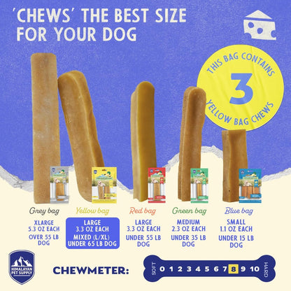 Himalayan Dog Chew Original Yak Cheese Dog Chew, Gluten Free, Healthy Dog Treats, Grain & Lactose Free 100% Natural, Long Lasting Dog Chews for Dogs under 65 Lbs