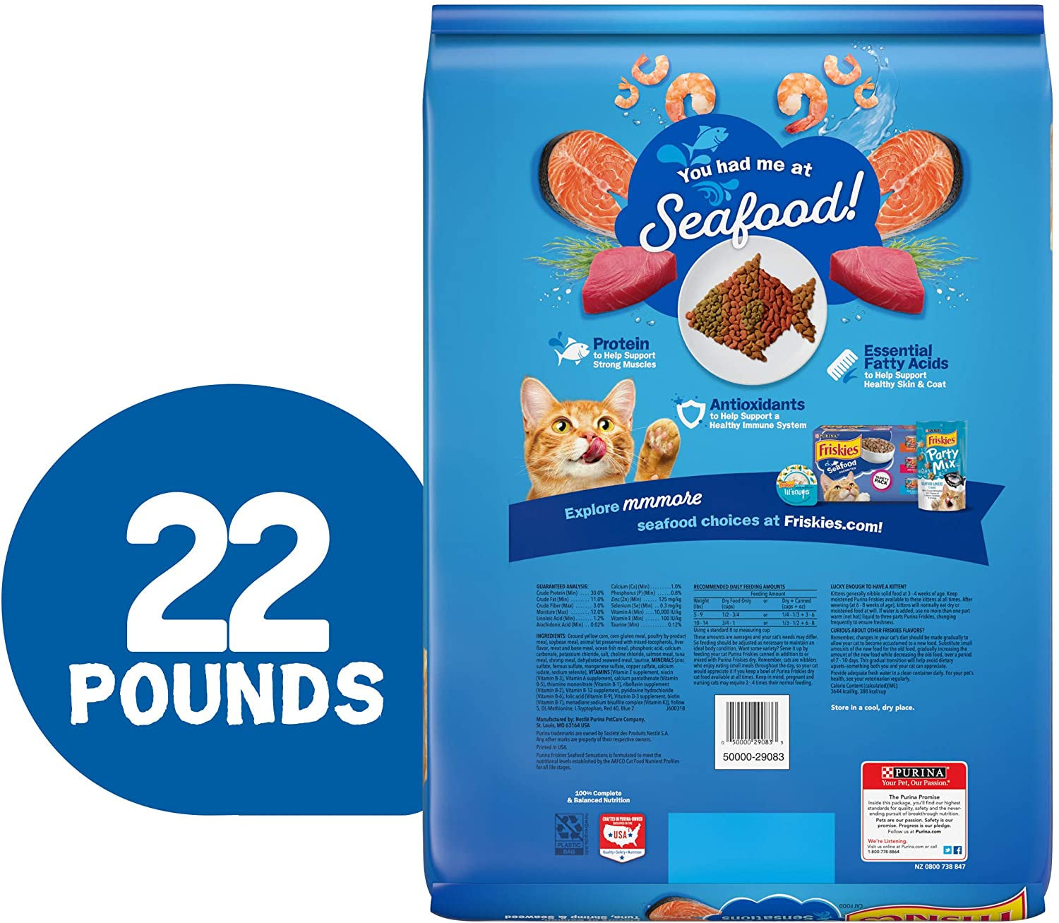 Purina Dry Cat Food, Seafood Sensations - 22 Lb. Bag