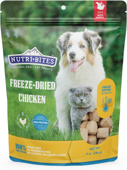 Nutri Bites Freeze Dried Dog & Cat Treats, Healthy Pet Training Treats or Food Topper, All Natural, Single Ingredient, High Protein, Premium Bulk Value Pack