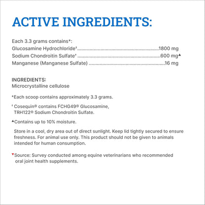 Nutramax Cosequin Original Joint Health Supplement for Horses - Powder with Glucosamine and Chondroitin