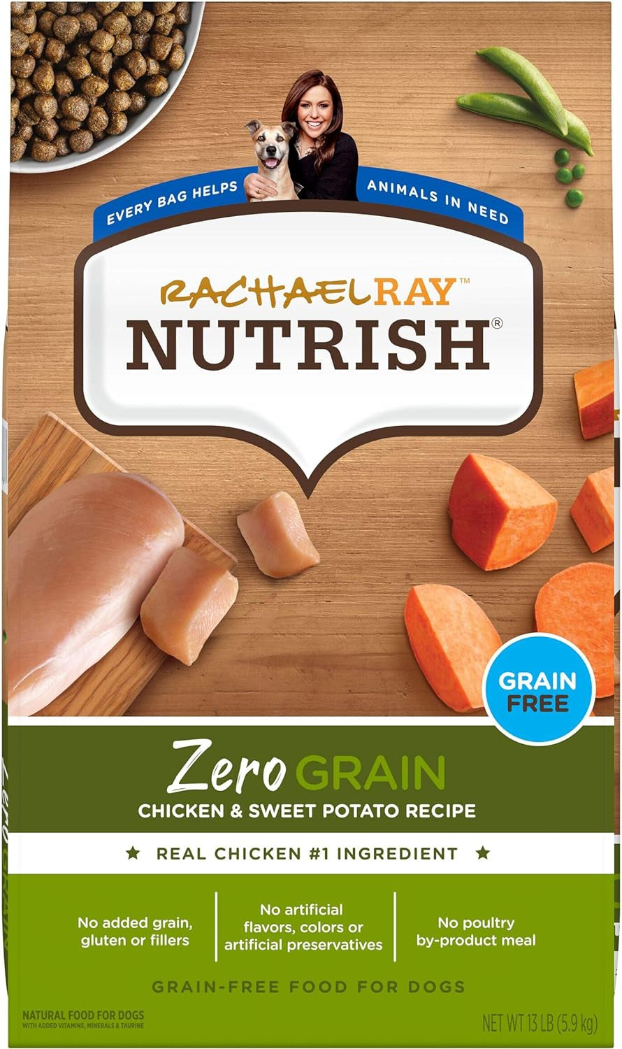 Rachael Ray Zero Grain Dry Dog Food, Chicken & Sweet Potato Recipe, 26 Pound Bag