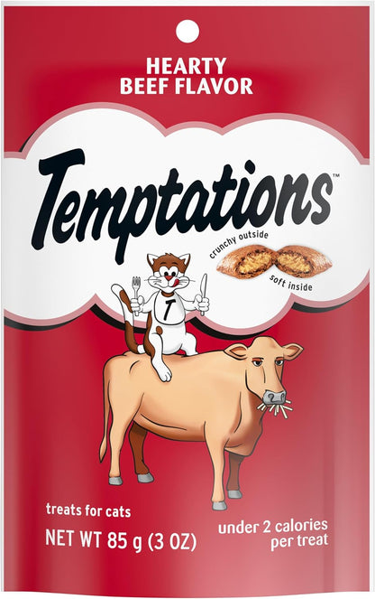 Temptations Classic Crunchy and Soft Cat Treats Hearty Beef Flavor