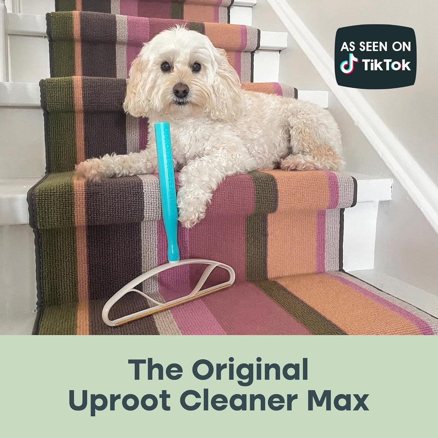 Uproot Cleaner Max Dog Hair Remover for Car & Carpet Rake for Pet Hair Removal - like the Uproot Cleaner Pro Pet Hair Remover, but 2X Bigger & Faster - Easy Cat Hair Remover for Large Fabrics & Rugs