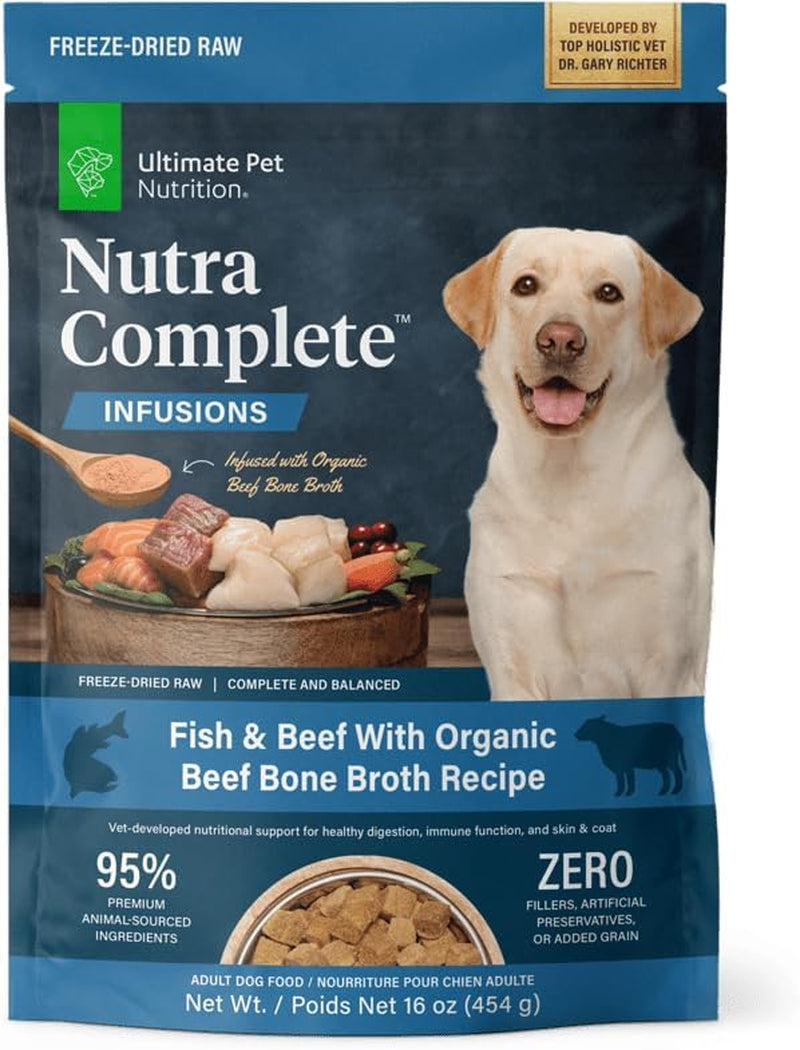 ULTIMATE PET NUTRITION Nutra Complete, 100% Freeze Dried Veterinarian Formulated Raw Dog Food with Antioxidants Prebiotics and Amino Acids