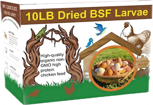 Dried Black Soldier Fly Larvae Chicken Feed,100% Natural Non-Gmo BSF Larvae,More Calcium than Mealworms,High Protein Chickens Treats, Food for Wild Birds, Ducks, Laying Hens