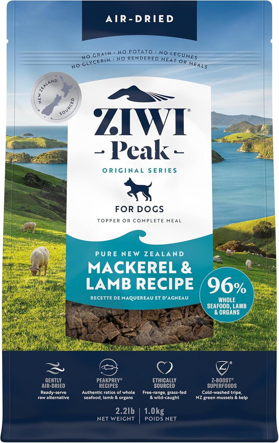 ZIWI Peak Air-Dried Dog Food - All Natural, High Protein, Grain Free, Limited Ingredient with Superfoods