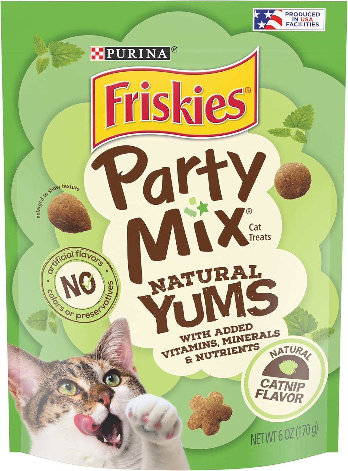 Purina Friskies Natural Cat Treats, Party Mix Natural Yums, Minerals & Nutrients - (Pack of 6)