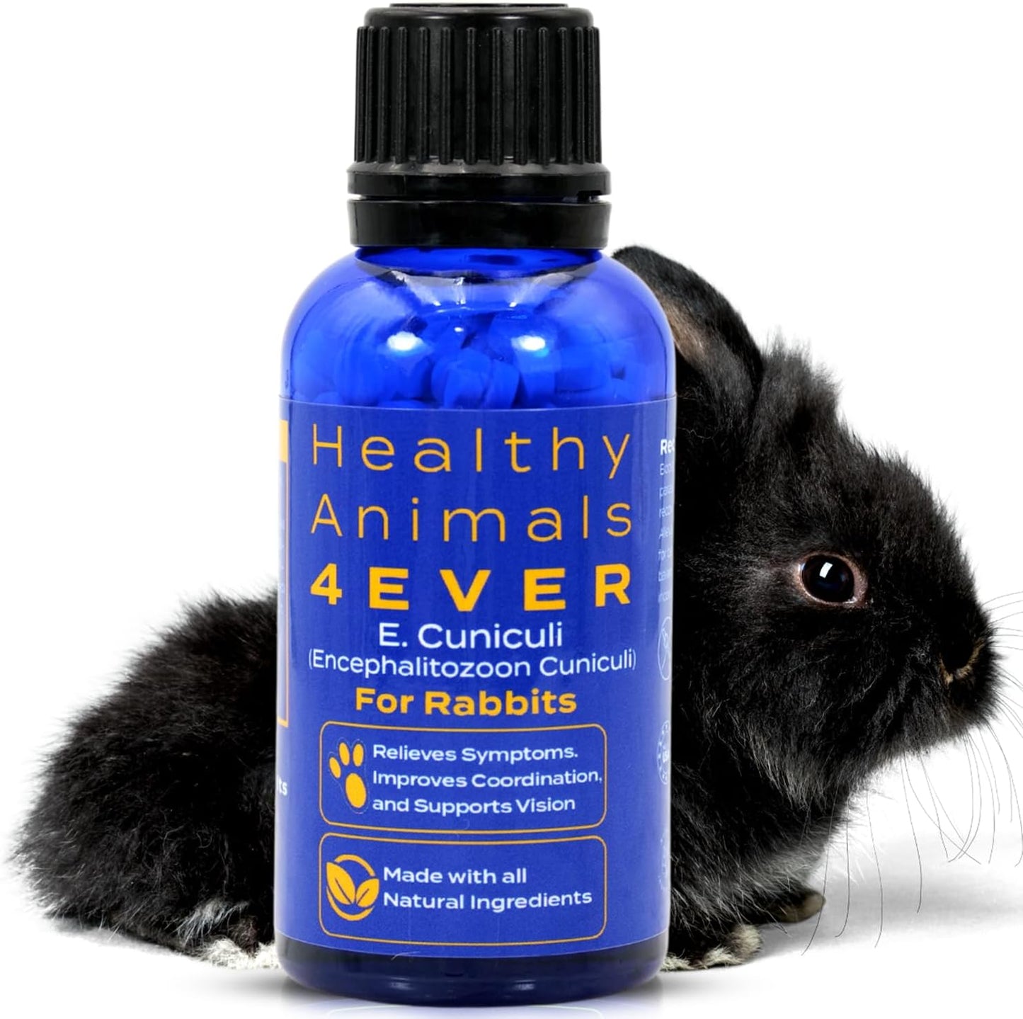 Healthy Animals 4Ever All-Natural Rabbit E. Cuniculi Infection Treatment, Homeopathic Support for E. Cuniculi, Preventive Health Solution, Rabbit Immunity Boosting Tablets, 300 Count