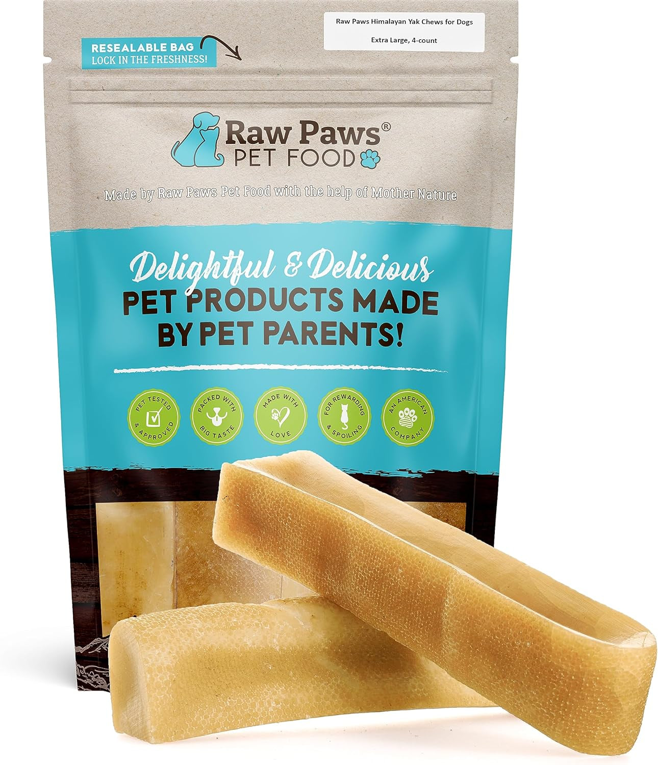 Raw Paws Himalayan Yak Chews for Dogs, Extra Large Chews - Himalayan Cheese for Large Dogs, Yak Bones for Dogs - Yak Milk Bones for Dogs, Dog Cheese Chews Himalayan, Yak Chews for Large Dogs