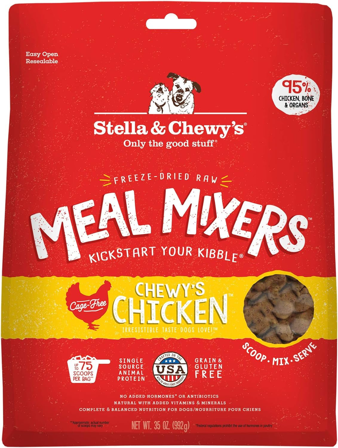 Stella & Chewy'S Freeze Dried Raw Chewy’S Chicken Meal Mixers - Dog Food Topper for Small & Large Breeds - Grain Free, Protein Rich Recipe