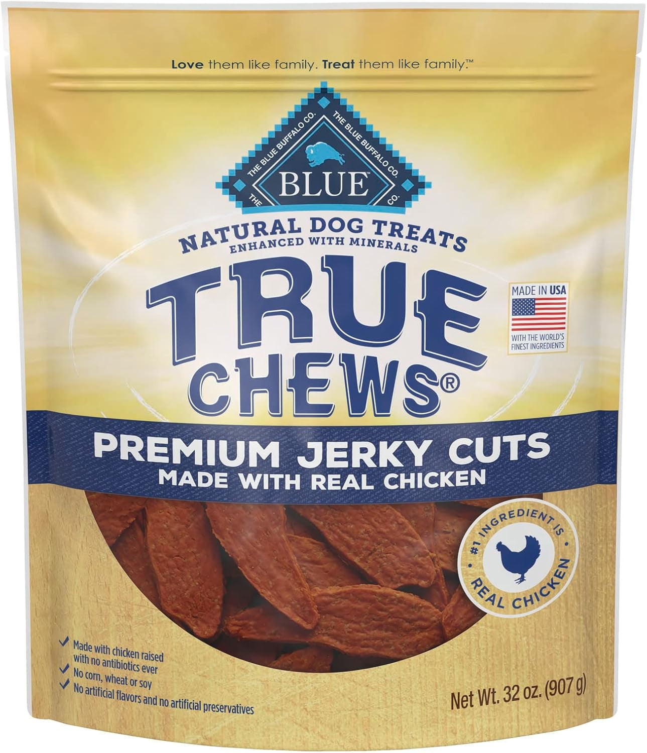 Blue Buffalo True Chews Premium Jerky Cuts Dog Treats, Made in the USA with Natural Ingredients