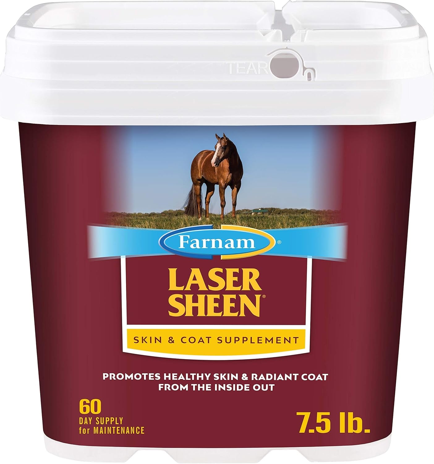 Farnam Laser Sheen Skin & Coat Supplement for Horses, Promotes Healthy Skin & Radiant Coat from the inside Out, 60 Day Supply