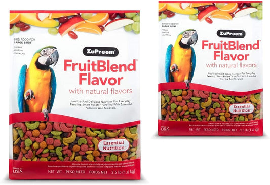 Zupreem Fruitblend Flavor Pellets Bird Food for Large Birds, Daily Blend Made in USA for Amazons, Macaws, Cockatoos