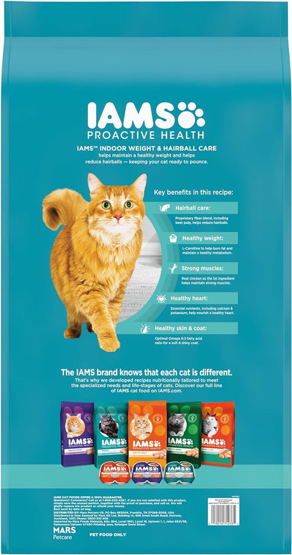 Proactive Health Indoor Weight Control & Hairball Care Adult Dry Cat Food with Chicken & Turkey, 22 Lb. Bag