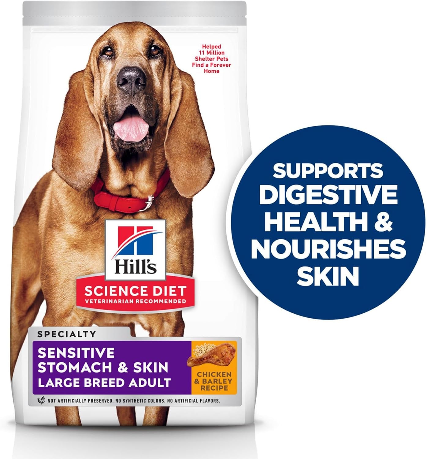 Hill'S Science Diet Sensitive Stomach & Skin, Adult 1-5, Large Breed Stomach & Skin Sensitivity Support, Dry Dog Food, Chicken Recipe