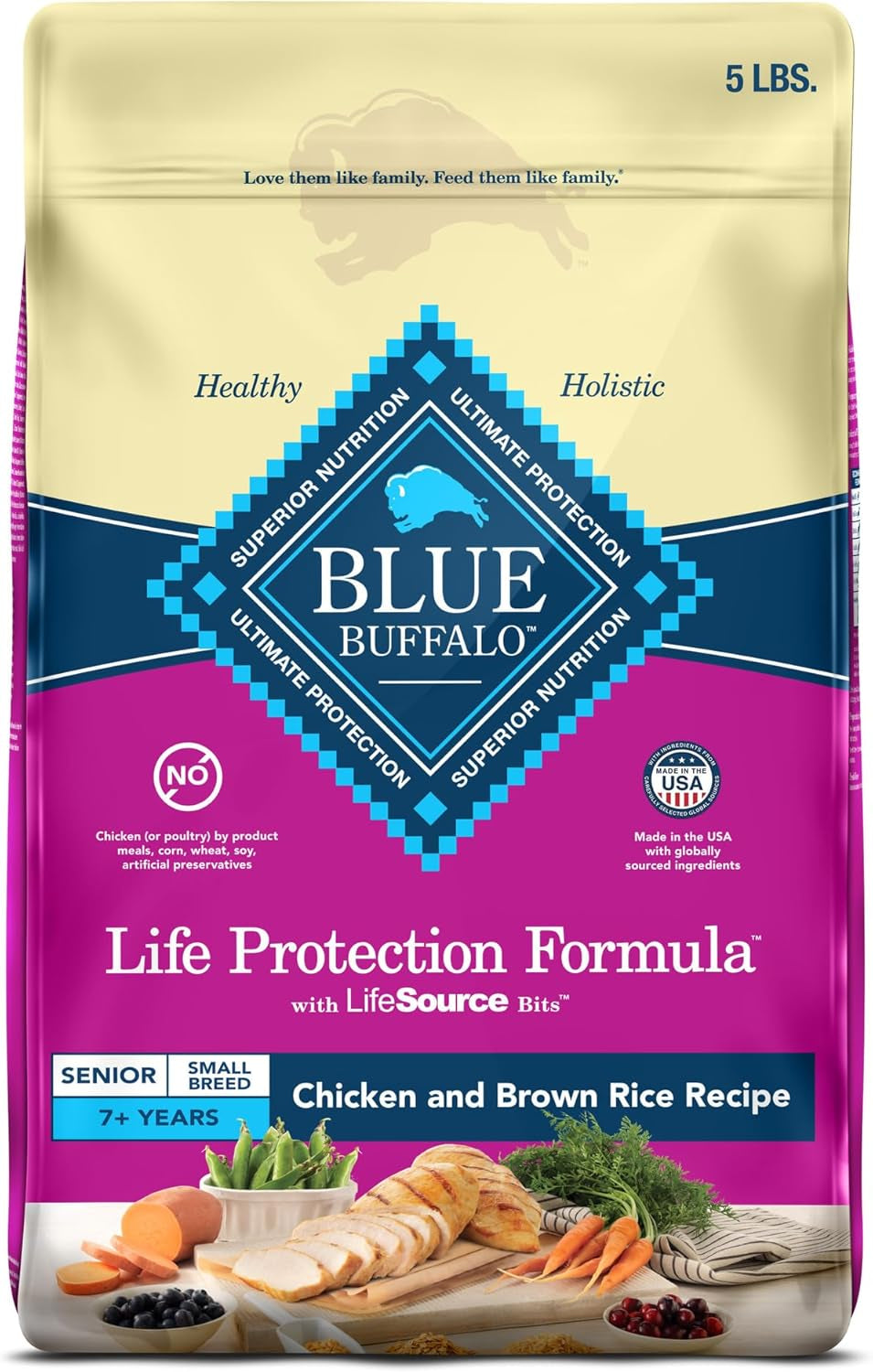 Life Protection Formula Small Breed Senior Dry Dog Food, Supports Joint Health and Immunity, Made with Natural Ingredients, Chicken & Brown Rice Recipe