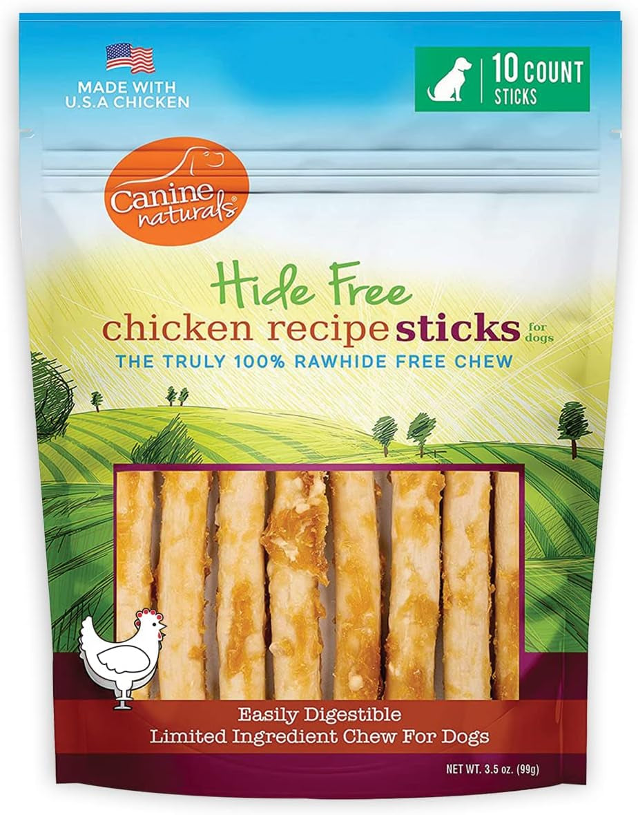 Canine Naturals Chicken Recipe Chew - Rawhide Free Dog Treats - Made from USA Raised Chicken - All-Natural and Easily Digestible