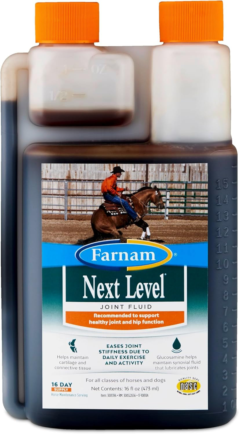 Farnam Next Level Joint Fluid Supplement for Horses and Dogs, Helps Maintain Connective Tissue to Ease Joint Stiffness Due to Daily Activity