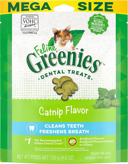 FELINE GREENIES Natural Dental Care Cat Treats Catnip Flavor