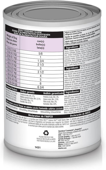 Hill'S Science Diet Adult 1-6, Adult 1-6 Premium Nutrition, Wet Dog Food, Beef & Vegetables Stew