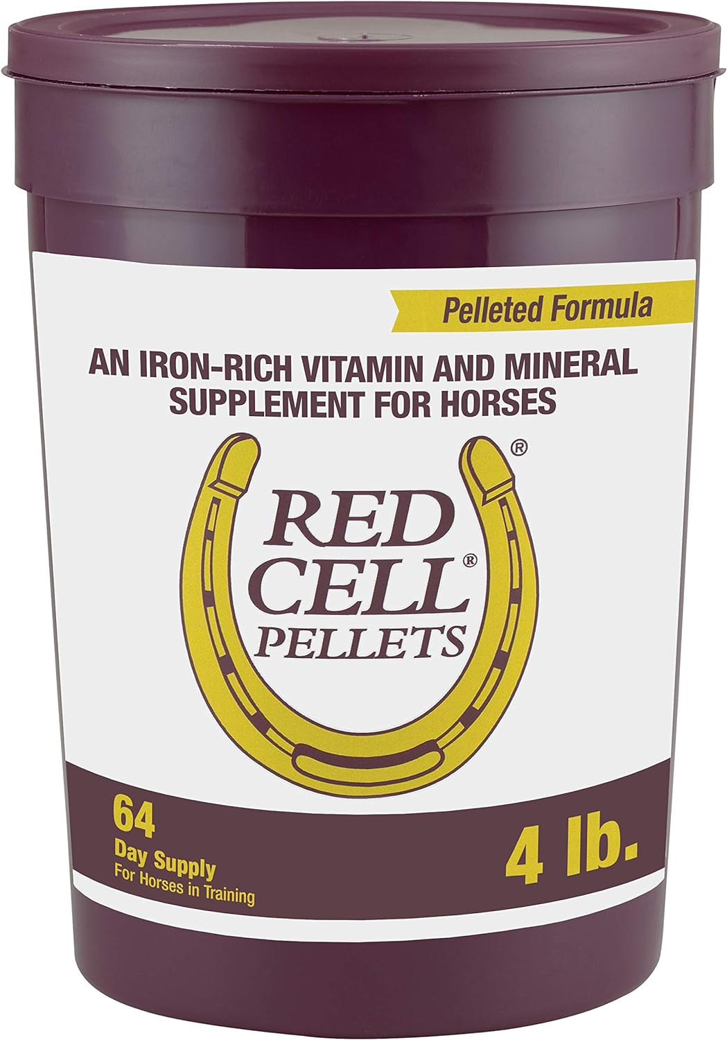 Farnam Horse Health Red Cell Pellets, Vitamin-Iron-Mineral Supplement for Horses, Helps Fill Important Nutritional Gaps in Horse's Diet, 4 lbs, 64-Day Supply