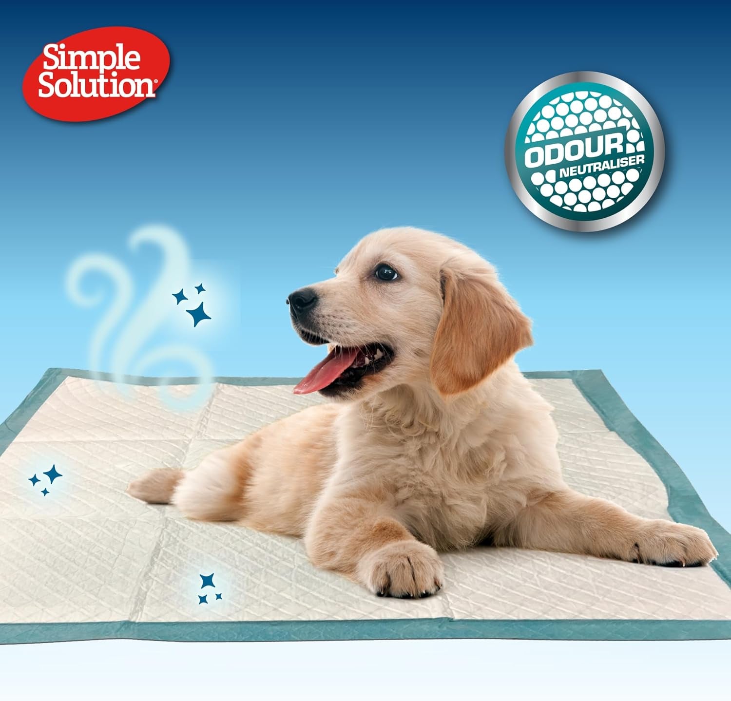 Simple Solution All Day Disposable Pee Pads for Dogs, XL Puppy Potty Training Wee Pad, 6 Layers Thick, Absorbent, Attracts Dogs, Leak Proof, Odor Neutralizing, Lavender Scent, LARGE 23"X24"