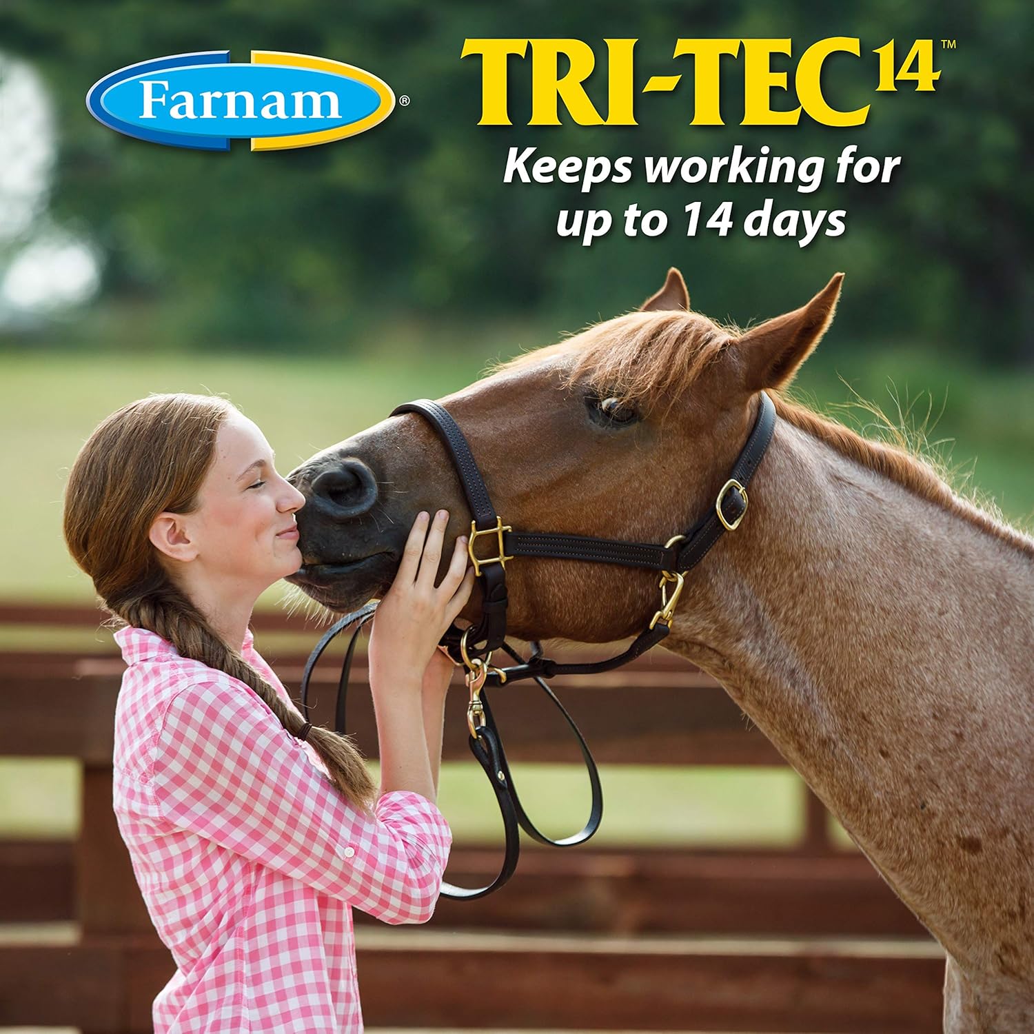 Farnam Tri-Tec 14 Horse Fly Spray, Kills, Repels, Protects, 128 Ounces, Easy Pour Gallon Refill, 1 Gallon Easy Pour