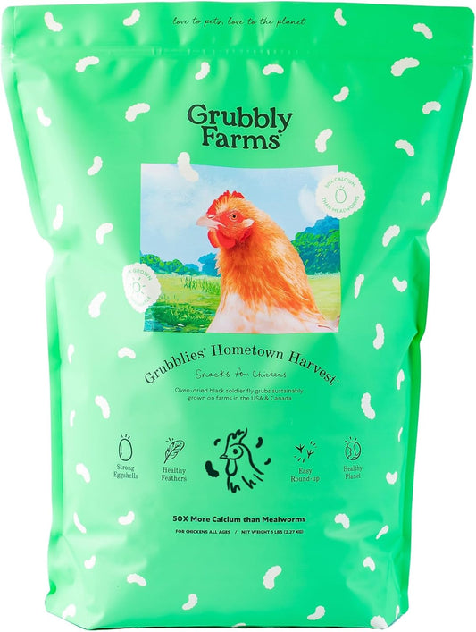 Grubblies - Black Soldier Fly Larvae for Chickens - Chicken Treats Grown in the US and Canada - for Strong Eggshells and Healthy Feathers