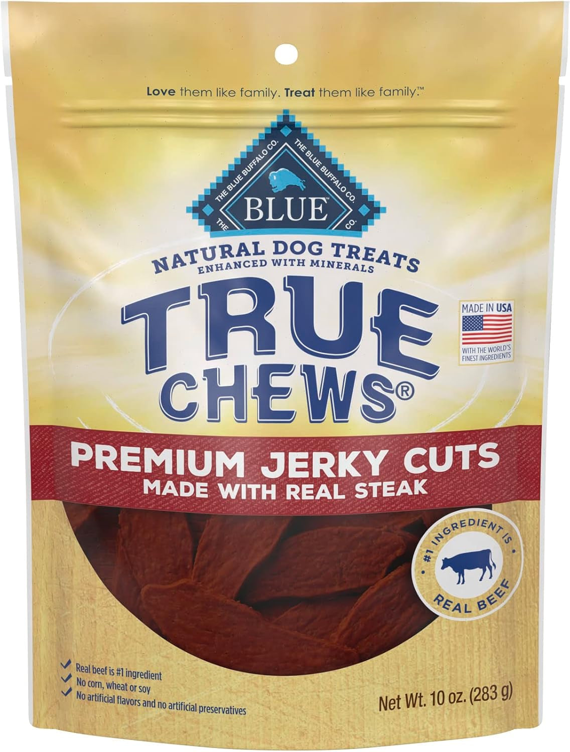 Blue Buffalo True Chews Premium Jerky Cuts Dog Treats with Natural Ingredients