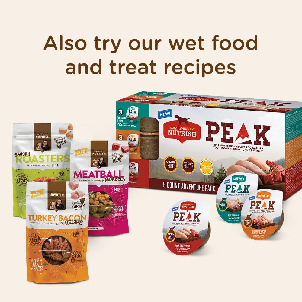 Rachael Ray Nutrish PEAK Natural Dry Dog Food, Open Prairie Recipe with Beef, Venison & Lamb, Grain Free (Packaging May Vary)