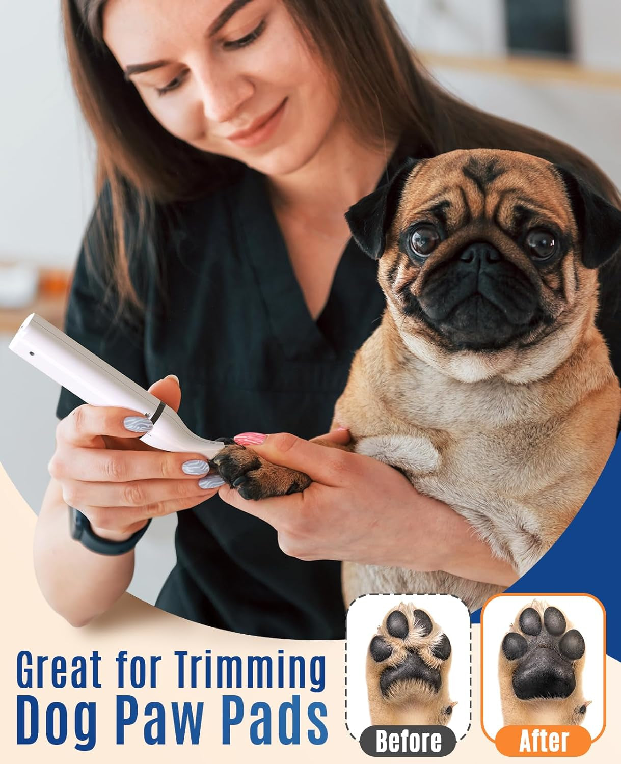 Oneisall Dog Clippers with Double Blades,Cordless Small Pet Hair Grooming Trimmer,Low Noise for Trimming Dog'S Hair around Paws, Eyes, Ears, Face, Rump