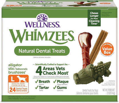 WHIMZEES by Wellness Long Lasting Dog Chews Value Box: All Natural Grain Free Treats to Help Clean Teeth & Reduce Plaque & Tartar - for Dogs 40-60 Lbs