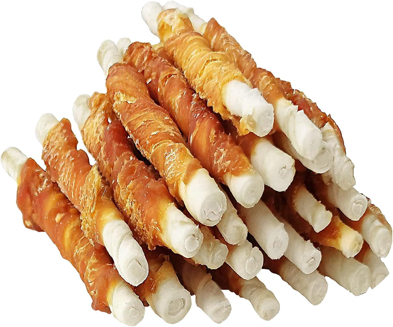 MON2SUN Dog Treats, Rawhide Twist Chicken Hide Sticks, Suitable for Puppy and Small Dogs