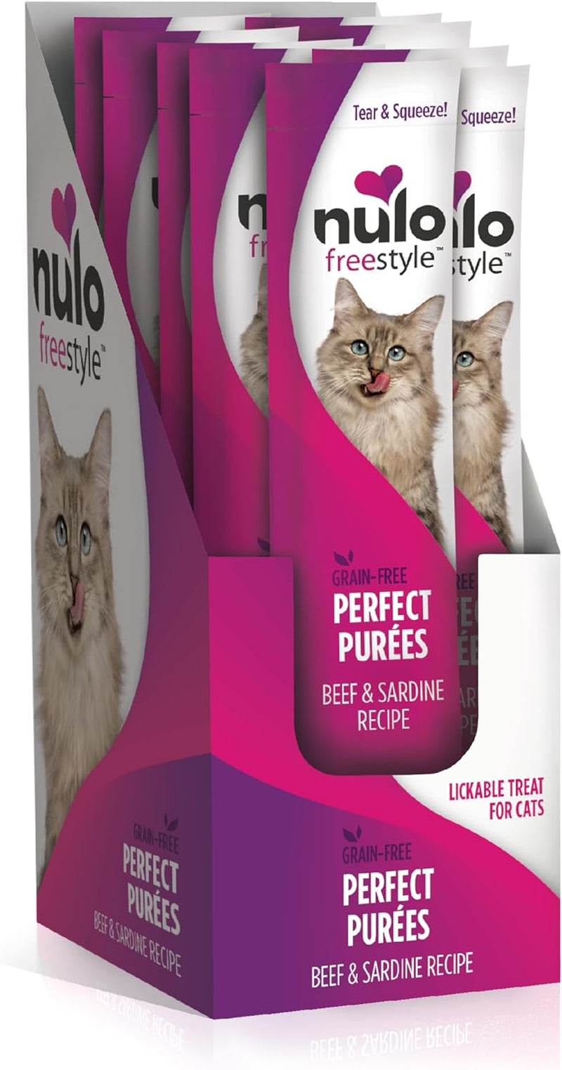 Nulo Freestyle Grain-Free Perfect Purees Premium Wet Cat Treats, Squeezable Meal Topper for Felines, High Moisture Content to Support Cat Hydration