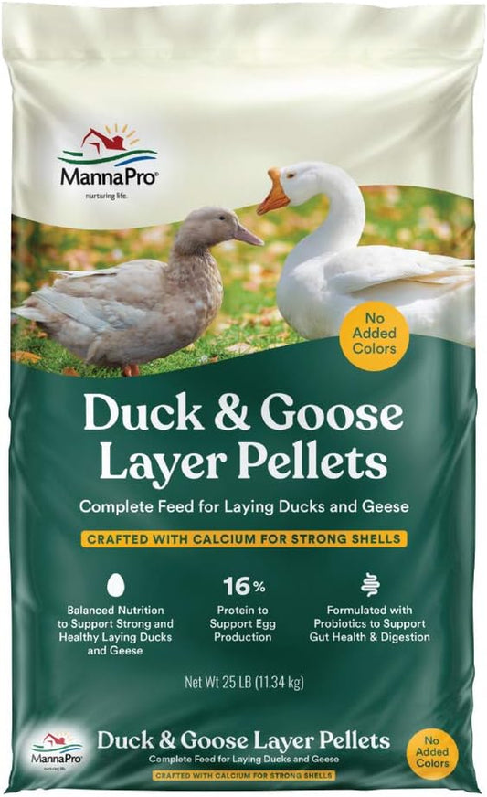 Manna Pro Duck Layer Pellet, High Protein for Increased Egg Production, Formulated with Probiotics to Support Healthy Digestion