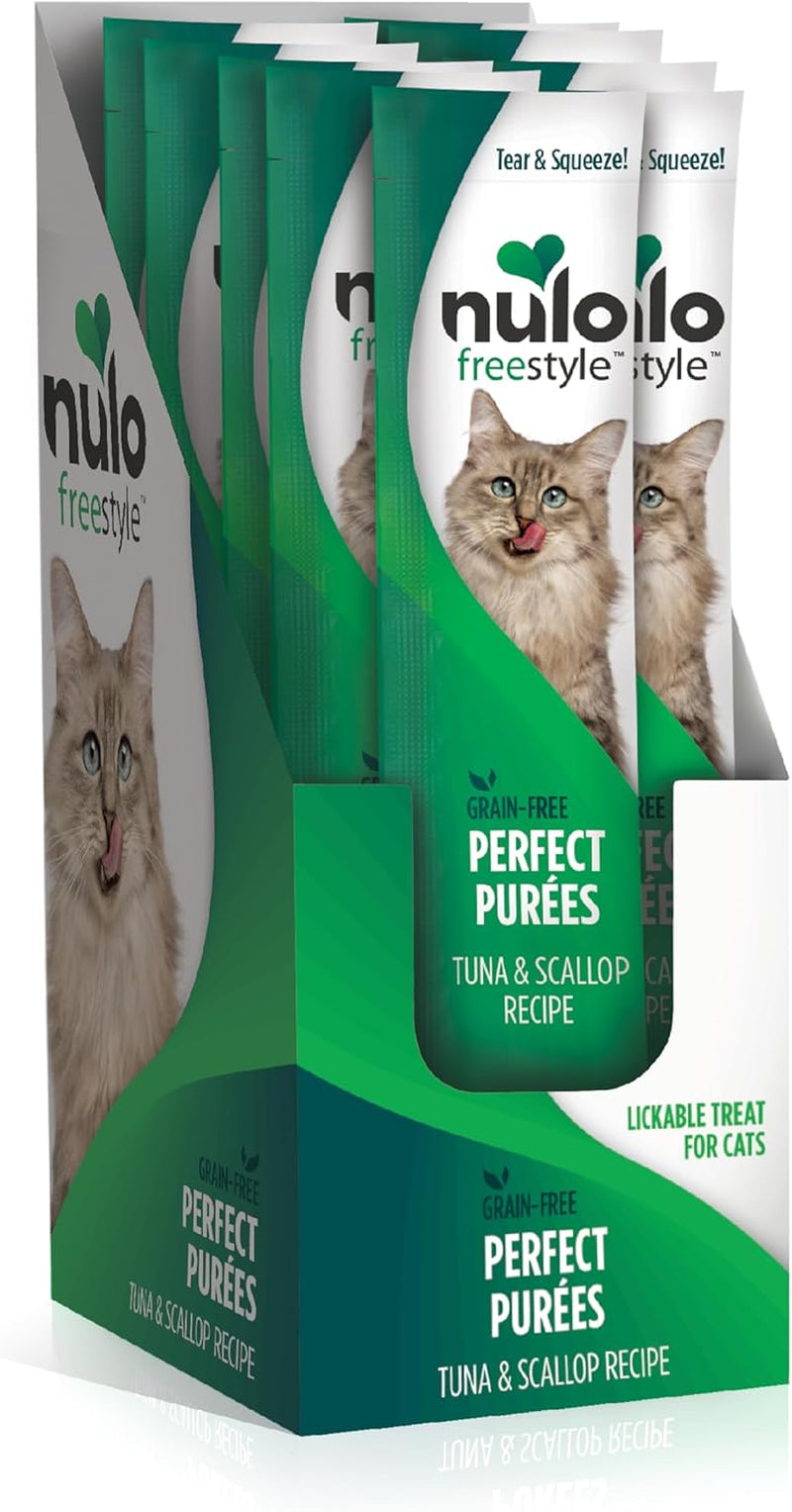 Nulo Freestyle Grain-Free Perfect Purees Premium Wet Cat Treats, Squeezable Meal Topper for Felines, High Moisture Content to Support Cat Hydration