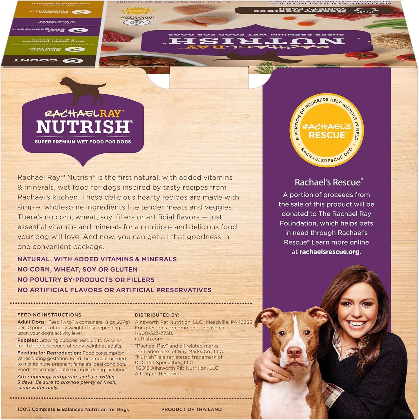 Rachael Ray Nutrish Premium Natural Wet Dog Food, Hearty Recipes Variety Pack