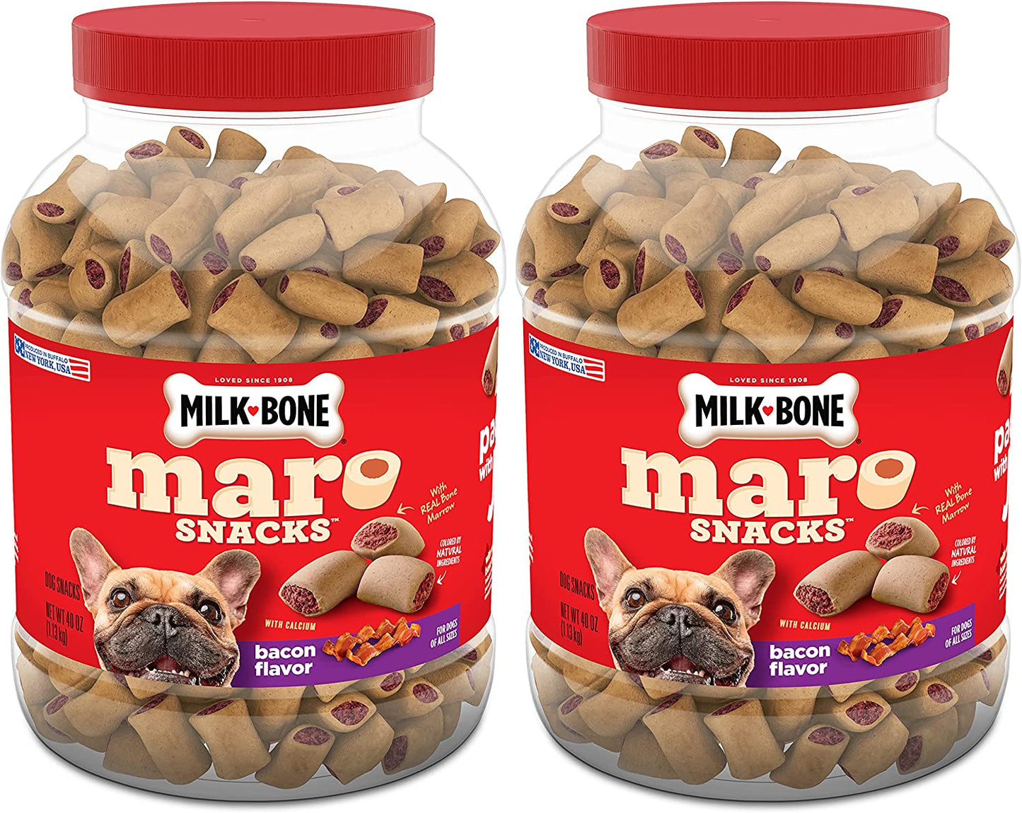 Marosnacks Dog Treats, Peanut Butter, 40 Ounce with Real Bone Marrow and Calcium