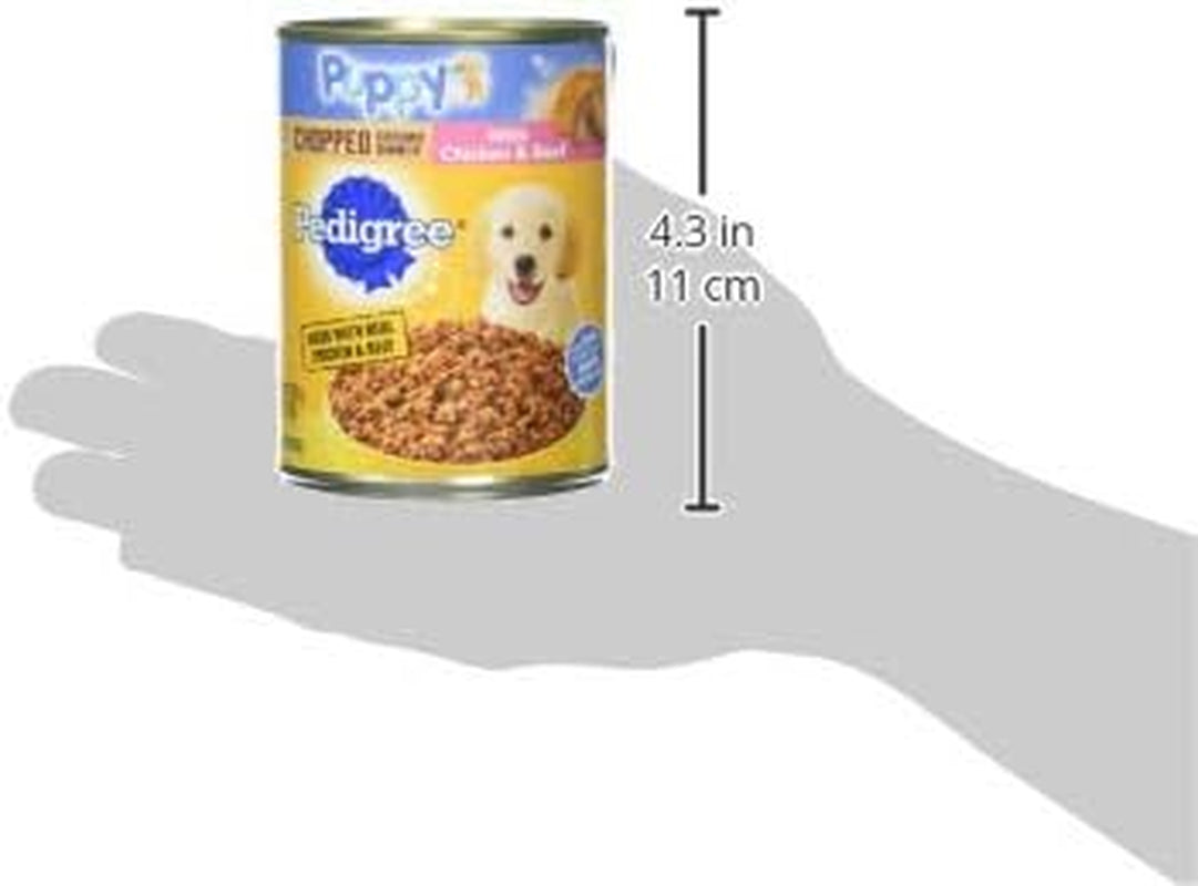 PEDIGREE CHOPPED GROUND DINNER Puppy Canned Soft Wet Dog Food with Chicken & Beef