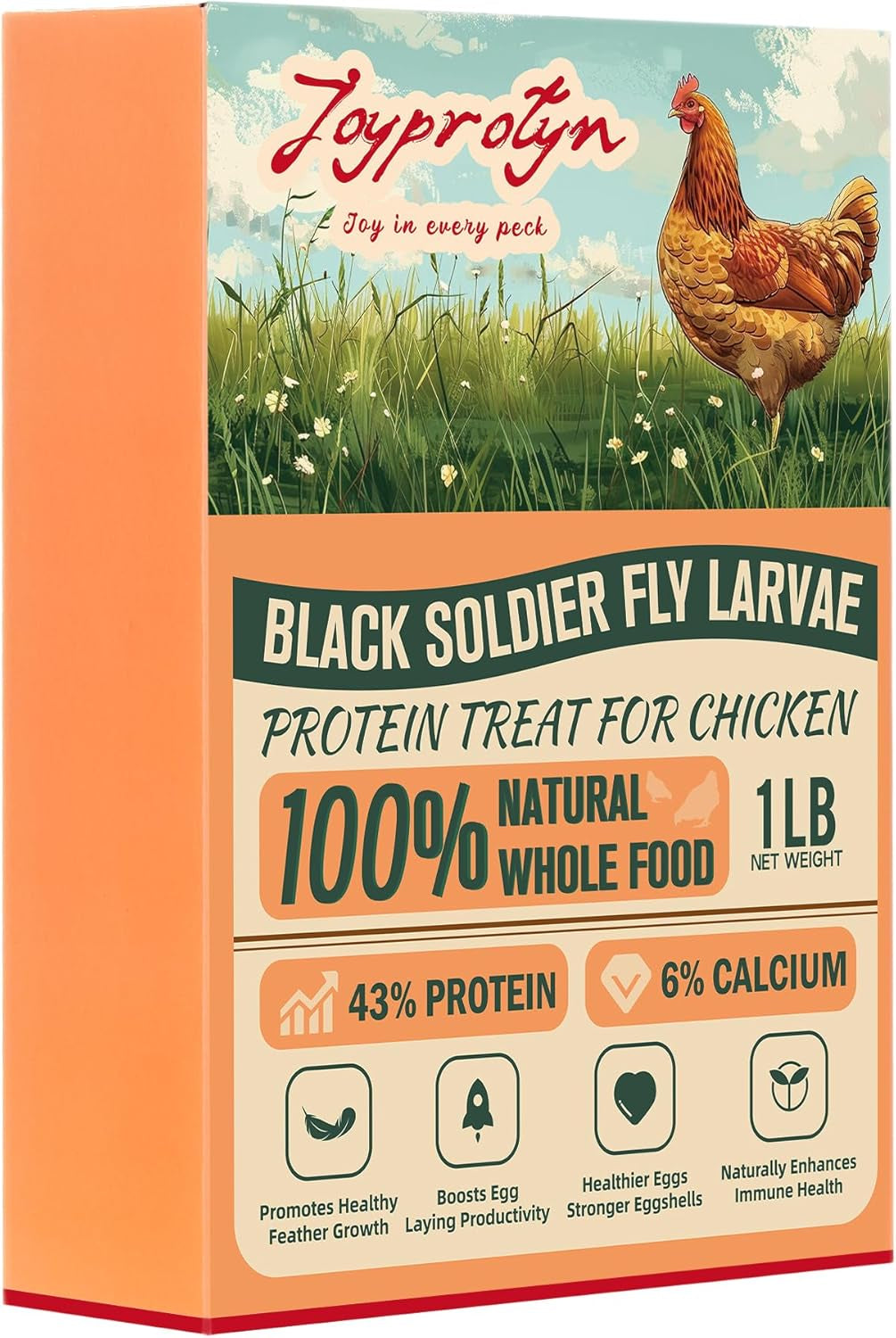 Dried Black Soldier Fly Larvae for Chicken - 85X More Calcium Grubs than Mealworms for Strong Eggshells & Healthy Growth - High Proteinfor Chickens, Birds, Ducks, Geese & Pets