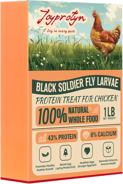 Dried Black Soldier Fly Larvae for Chicken - 85X More Calcium Grubs than Mealworms for Strong Eggshells & Healthy Growth - High Proteinfor Chickens, Birds, Ducks, Geese & Pets