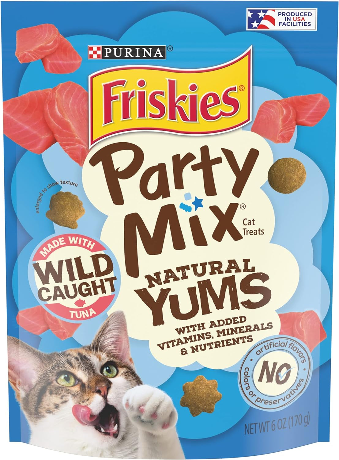 Purina Friskies Natural Cat Treats, Party Mix Natural Yums, Minerals & Nutrients - (Pack of 6)