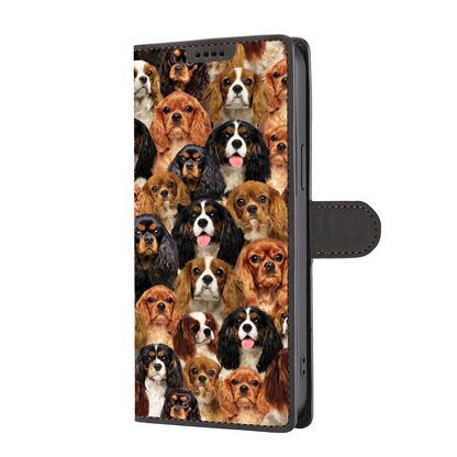 Ein Haufen Cavalier King Charles Spaniels – Brieftaschenetui