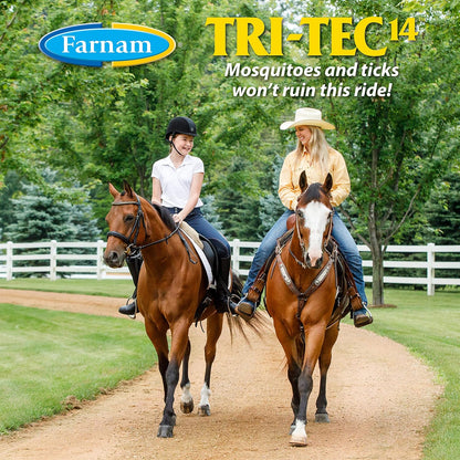 Farnam Tri-Tec 14 Horse Fly Spray, Kills, Repels, Protects, 128 Ounces, Easy Pour Gallon Refill, 1 Gallon Easy Pour