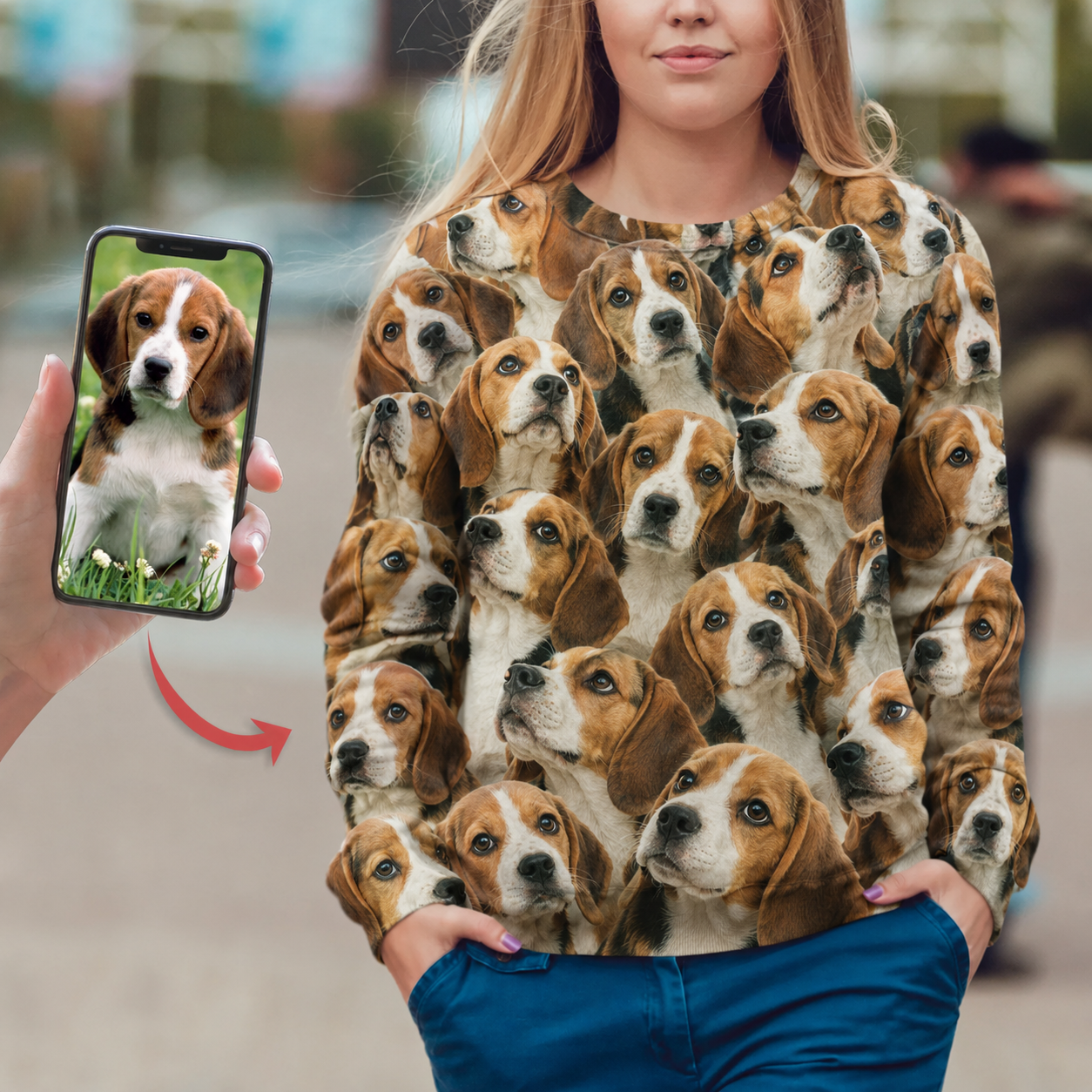 A Bunch - Sweat-shirt personnalisé avec la photo de votre animal