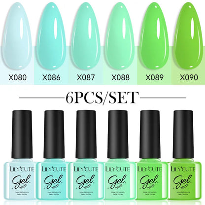 LILYCUTE 6Pcs/Set Gel Nail Polish Popular Colors In Autumn Semi Permanent Soak Off UV LED Nail Art Gels Nail Gel Polish